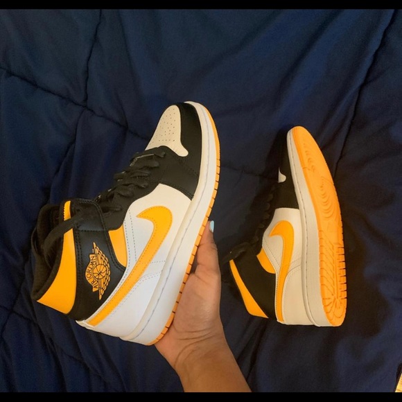 Laser Orange Jordan Mid Black Yellow Orange Laser Orange Jordan 1s
